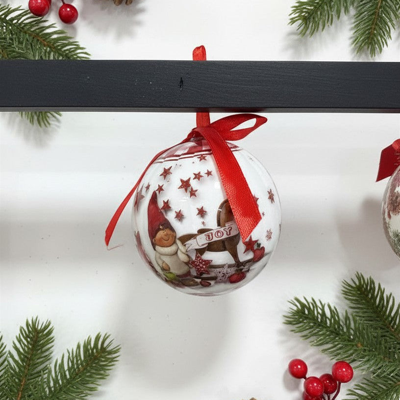 Palline di Natale in Confezione Regalo – Set da 6 con Scatola Decorata