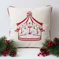 Cuscino Panna con Ricamo Carosello 45x45