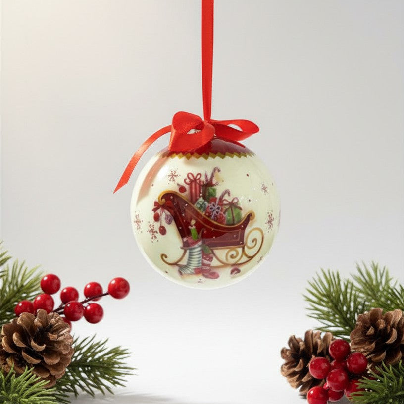 Palline di Natale in Confezione Regalo – Set da 6 con Scatola Decorata