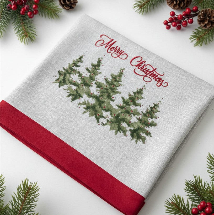 Runner Lino Ricamato Merry Christmas – 50x150 cm