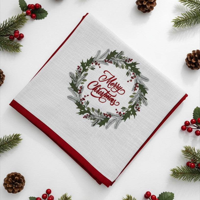 Runner Lino Ricamato Merry Christmas – 50x150 cm