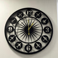 Orologio da Parete Industrial in Metallo Nero con Aerei