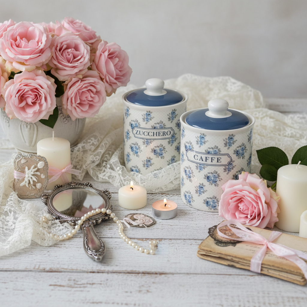 Set 3 barattoli shabby chic - tutti visibili