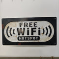 Targa Decorativa Free WiFi in Metallo 30x15 cm