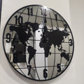 Orologio da Parete a Specchio con Planisfero – Ø 30 cm