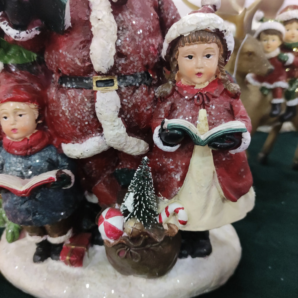 Decorazione natalizia Statuina Babbo Natale con bambini