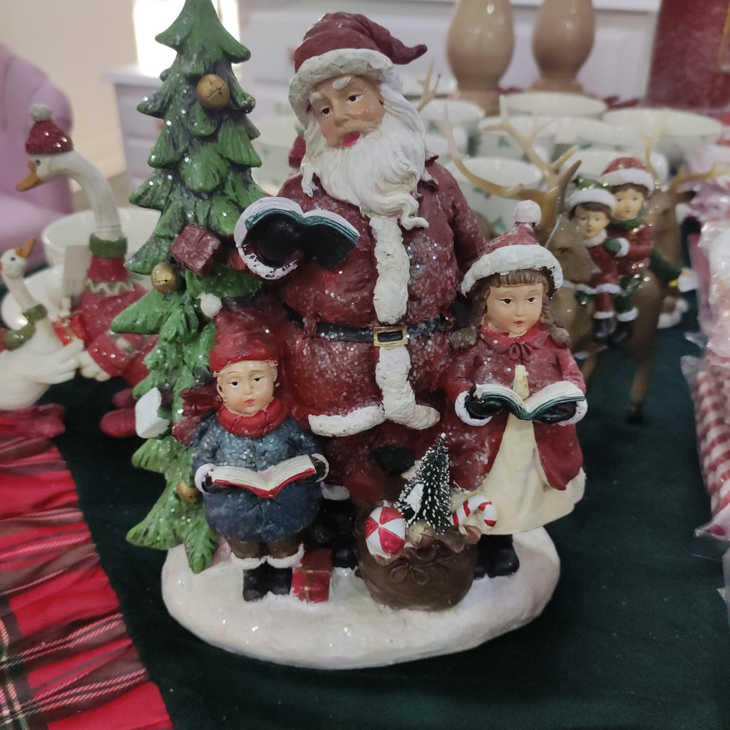 Decorazione natalizia Statuina Babbo Natale con bambini