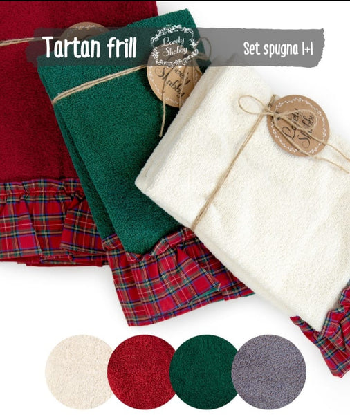 Coppia asciugamani spugna "Tartan frill"
