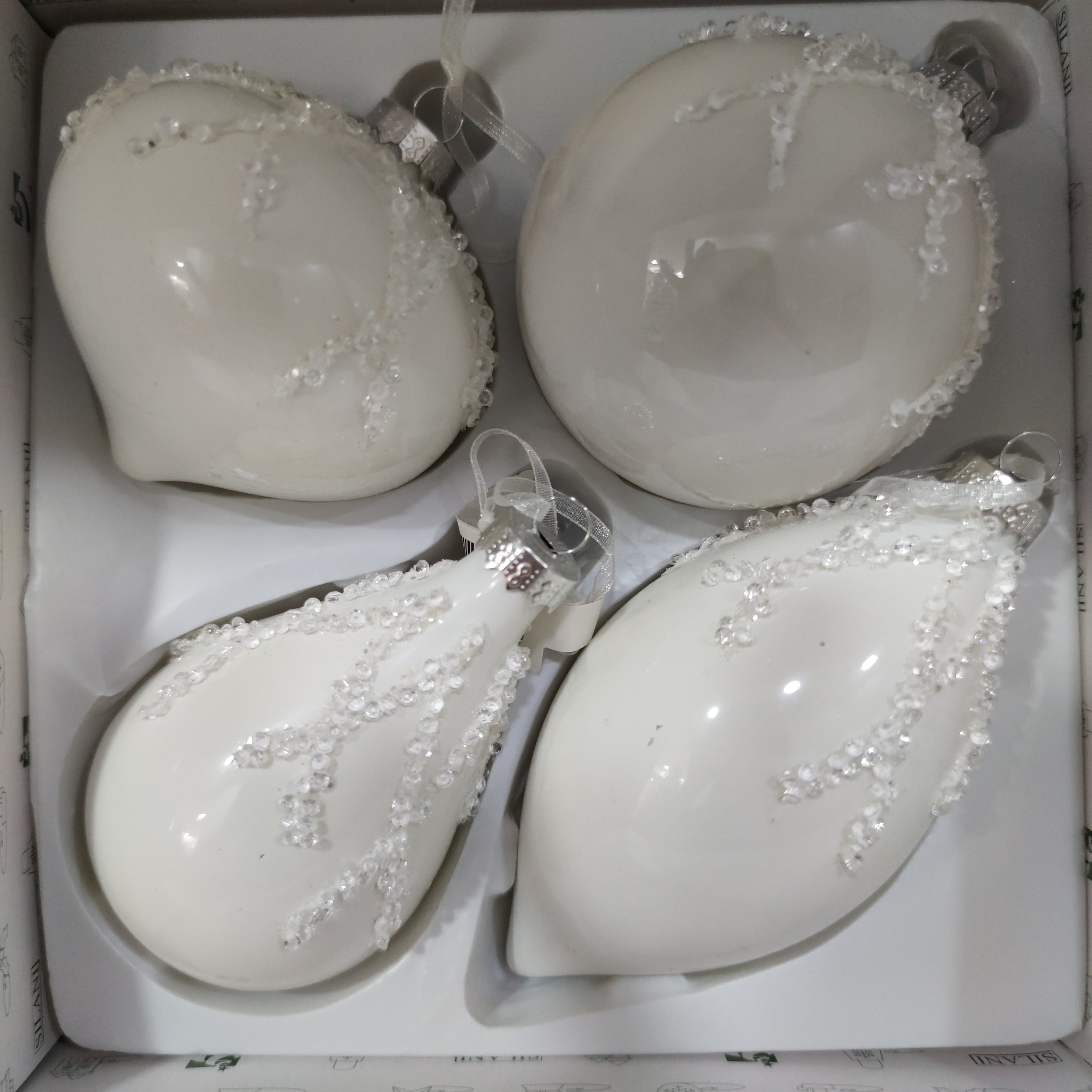 Set 4 palline in vetro per albero di natale