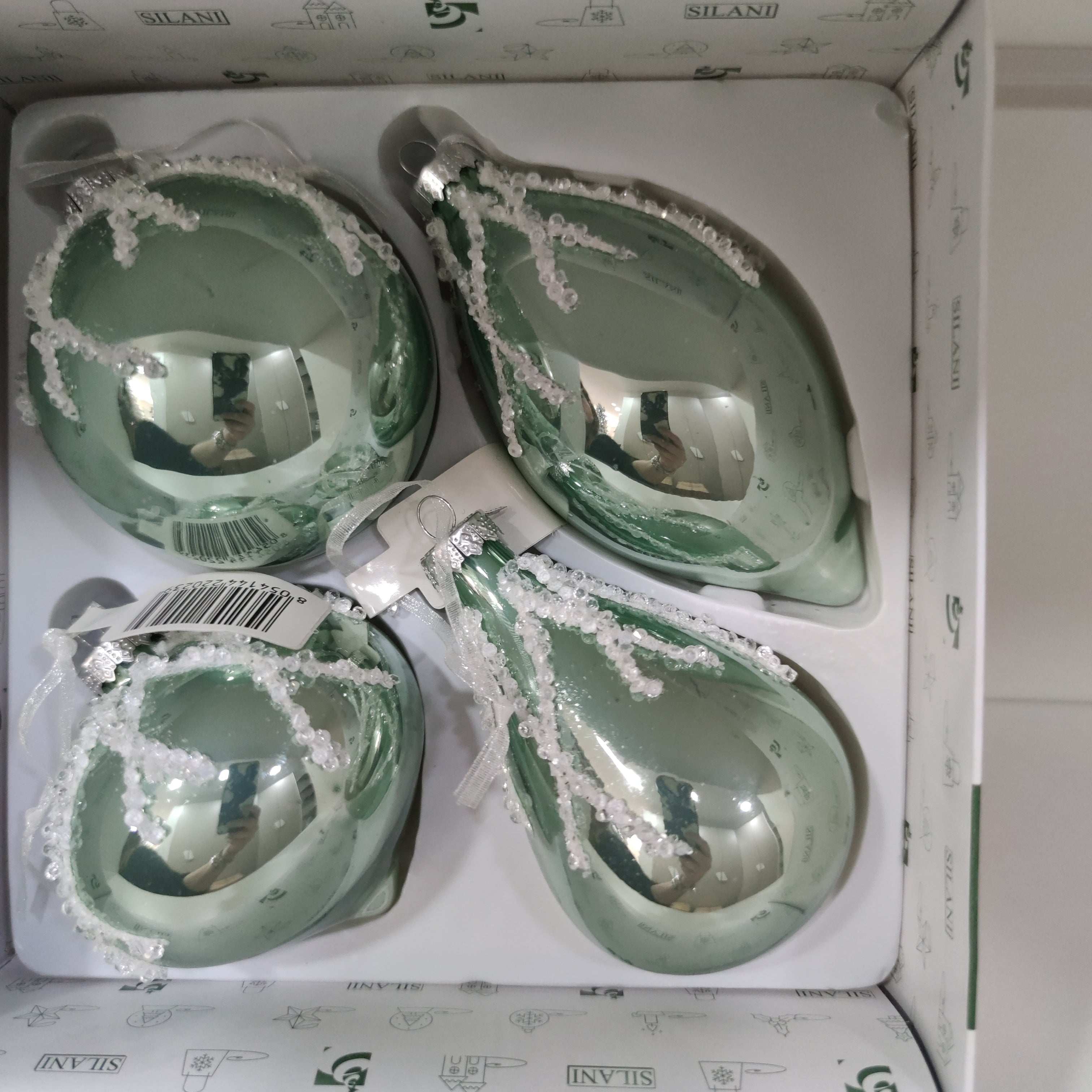 Set 4 palline in vetro per albero di natale