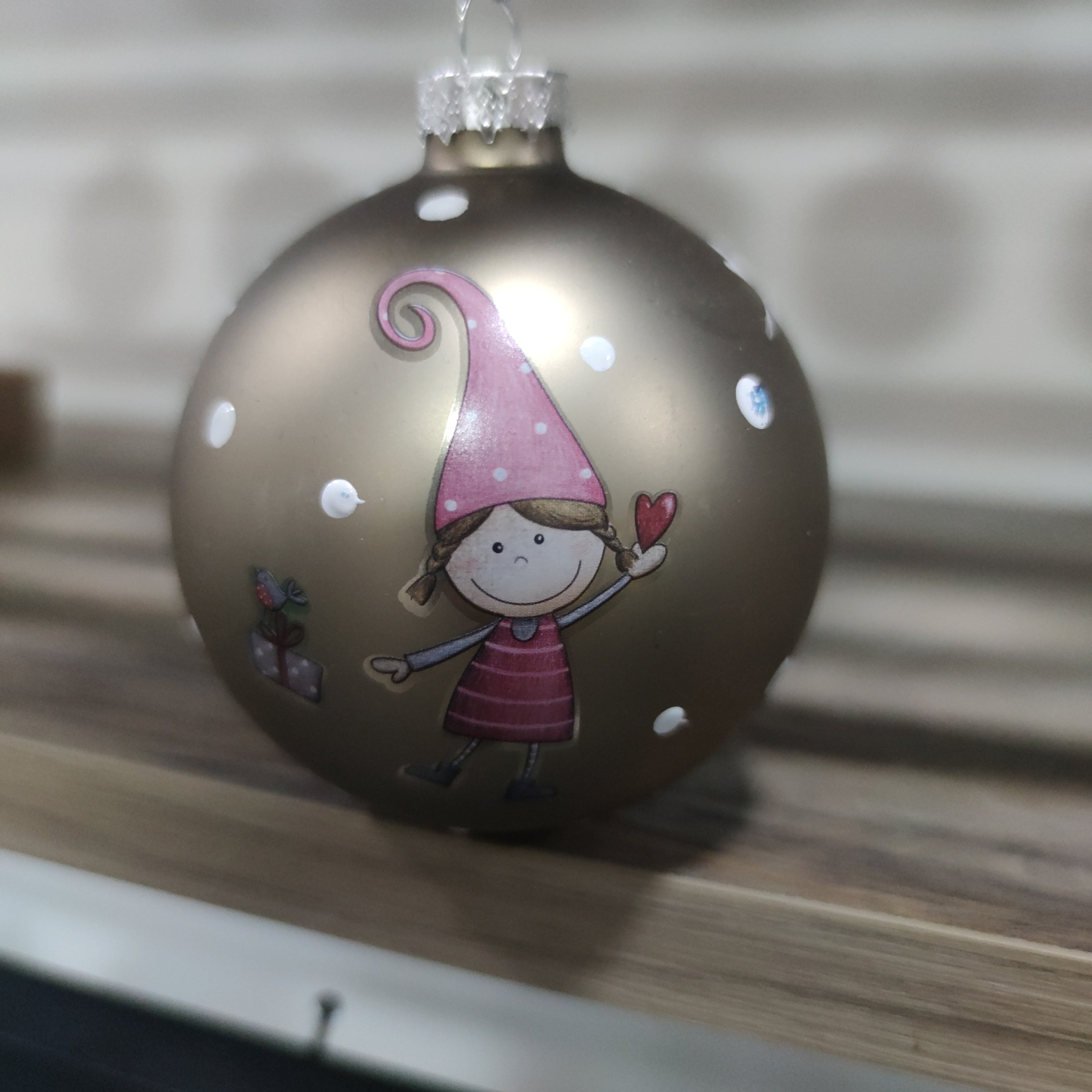 Pallina di Natale in Vetro Bimbi – Maschietto, Femminuccia o Insieme Ø8 cm