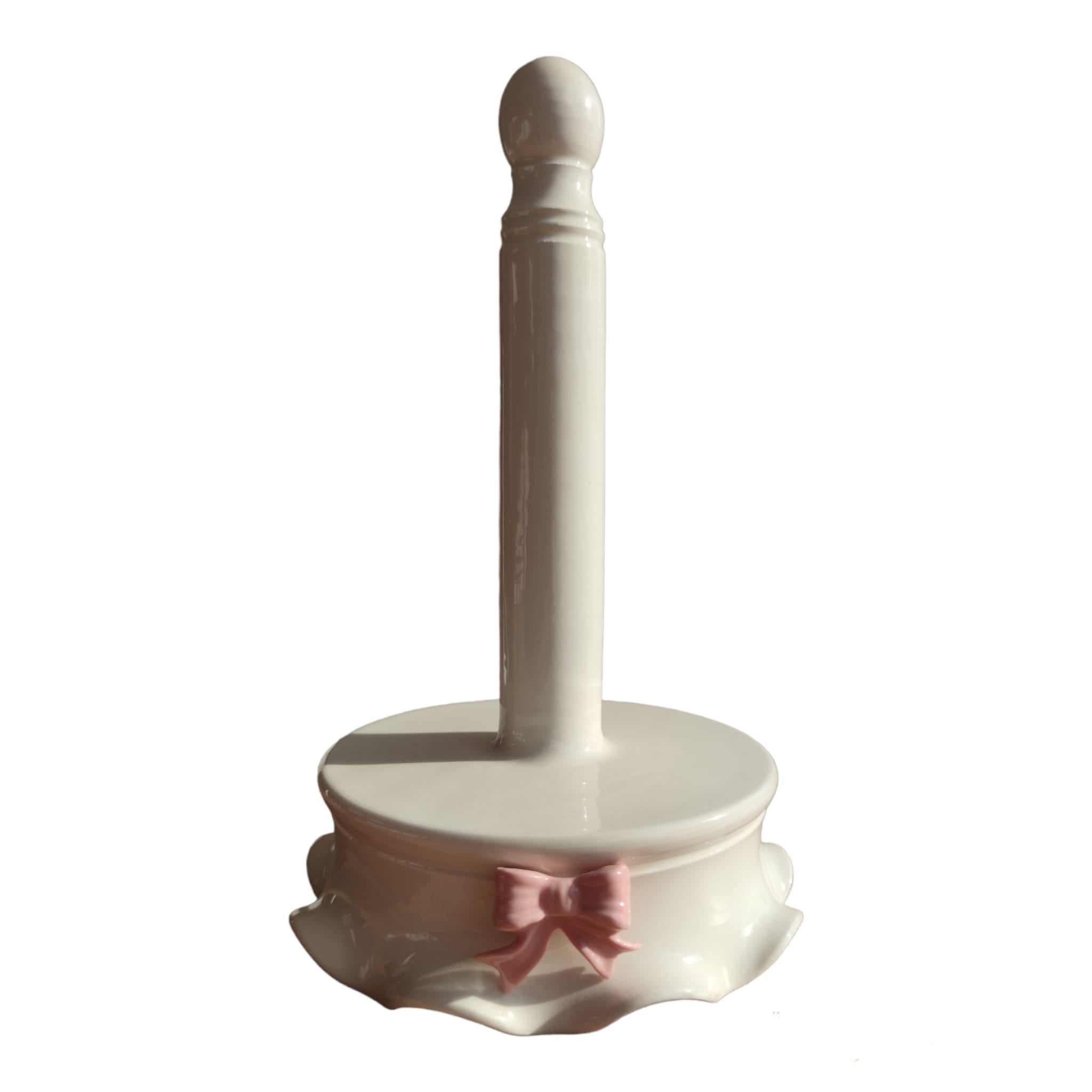 Portarotolo in ceramica con fiocco