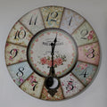 Orologio da Parete con Pendolo Provenzale Shabby Chic – Ø 58 cm