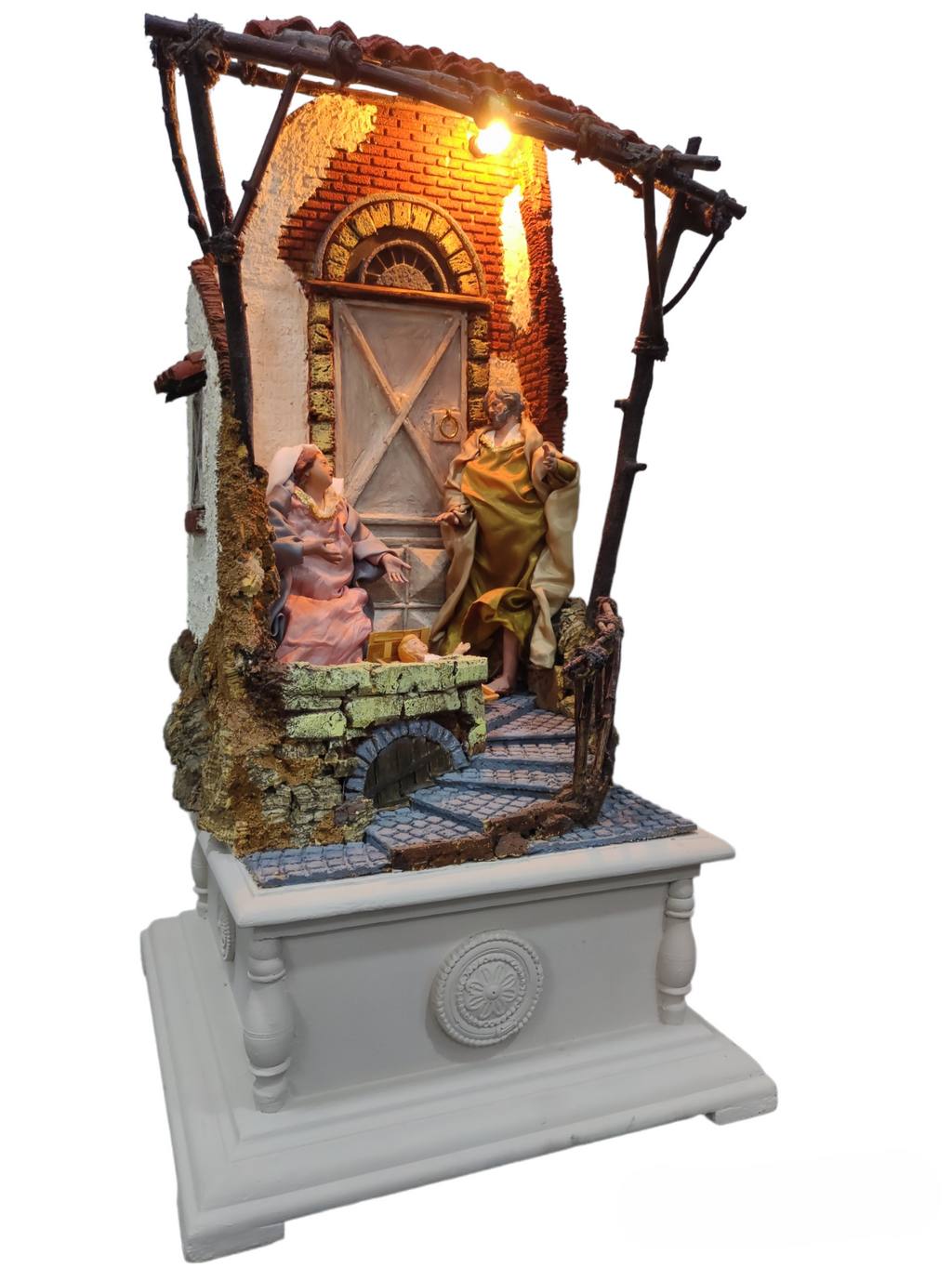 Presepe scoglio con base in legno