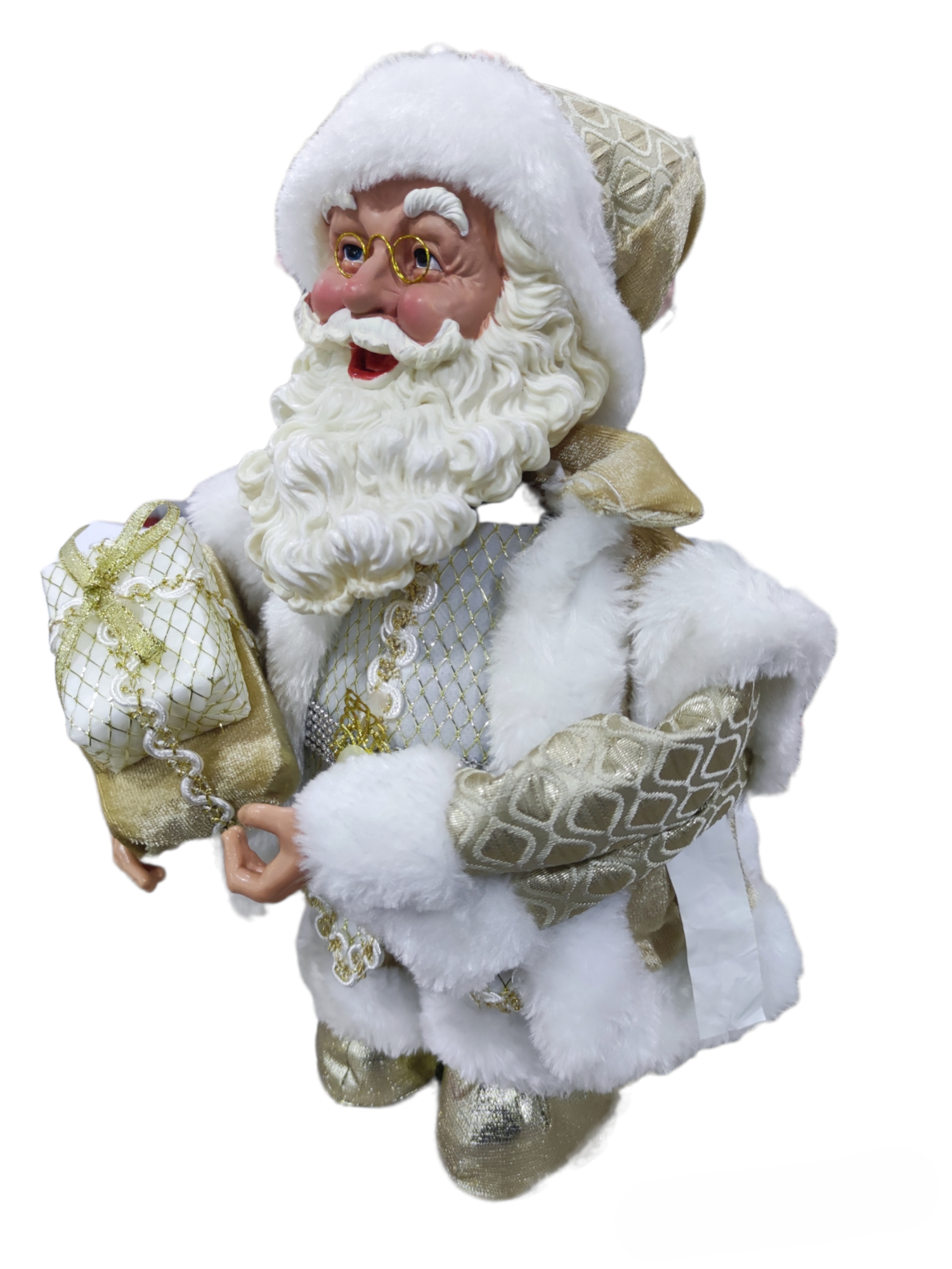 Babbo Natale carillon colore panna e oro