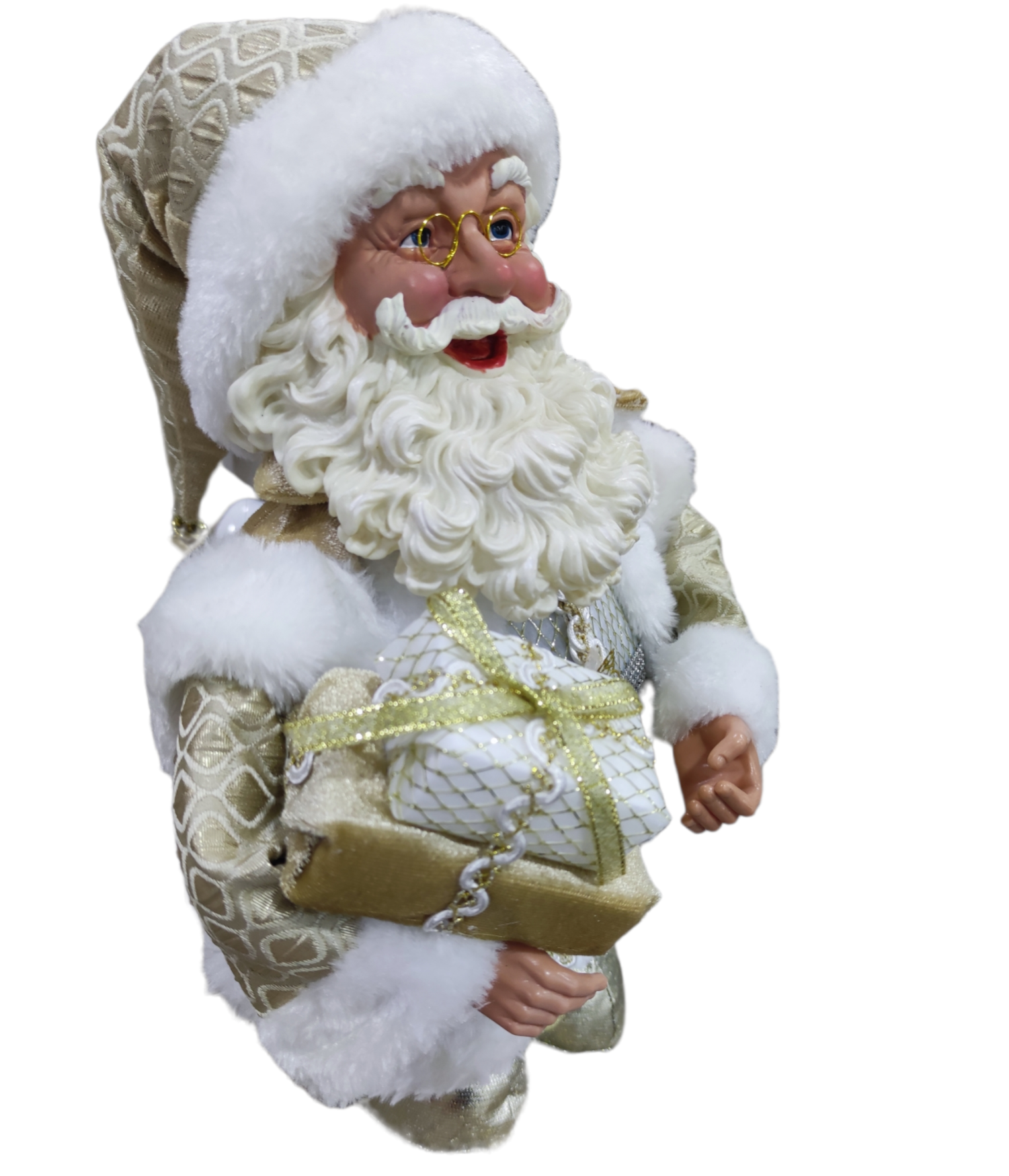 Babbo Natale carillon colore panna e oro