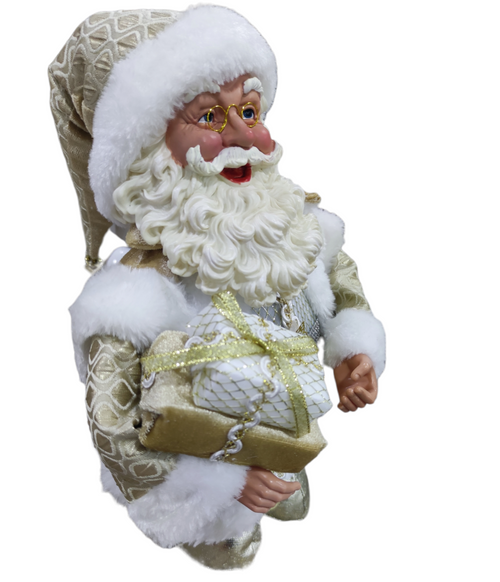 Babbo Natale carillon colore panna e oro
