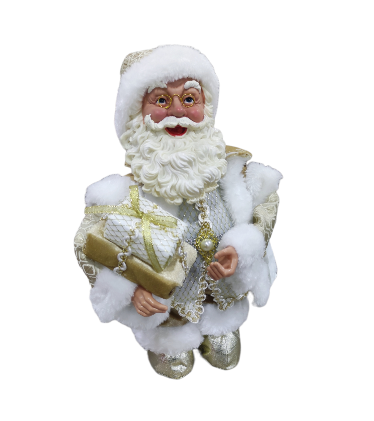 Babbo Natale carillon colore panna e oro
