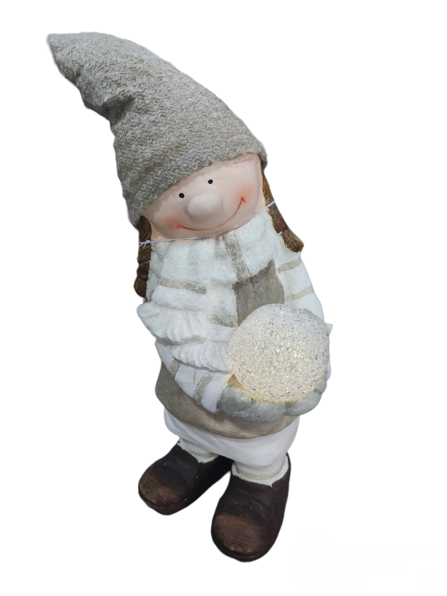 Statuina Natalizia Bimbo/Bimba in Resina con Luci LED – 50 cm