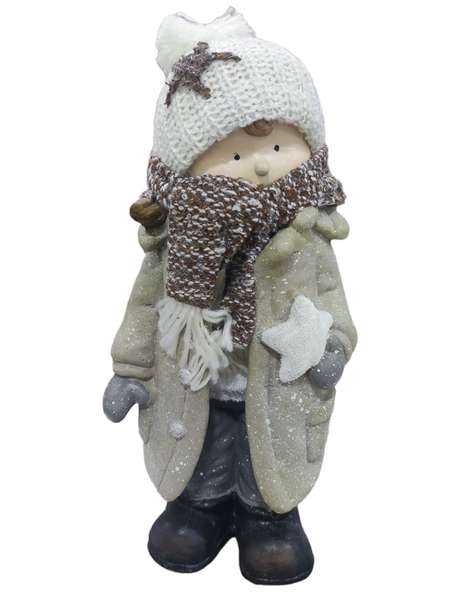 Statuina Natalizia Bimbo/Bimba in Resina con Luci LED – 50 cm