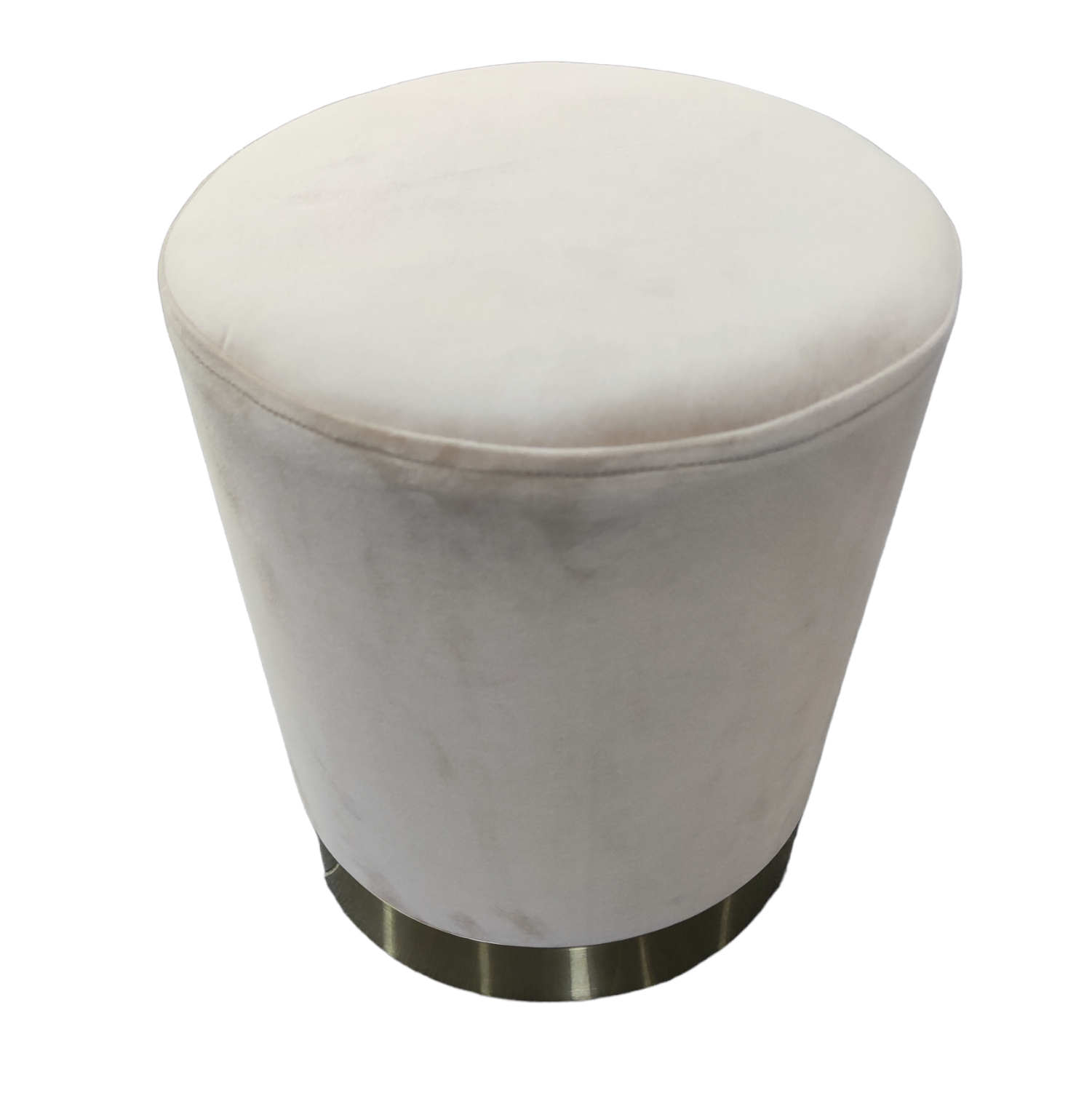 Pouf in Velluto – Base Oro | Ø32 x H37 cm