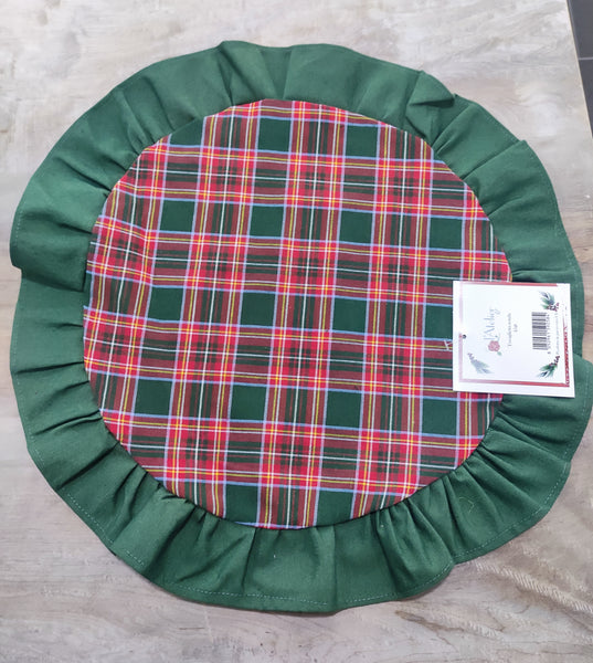 Coppia Tovaglietta tonda "Tartan chic"