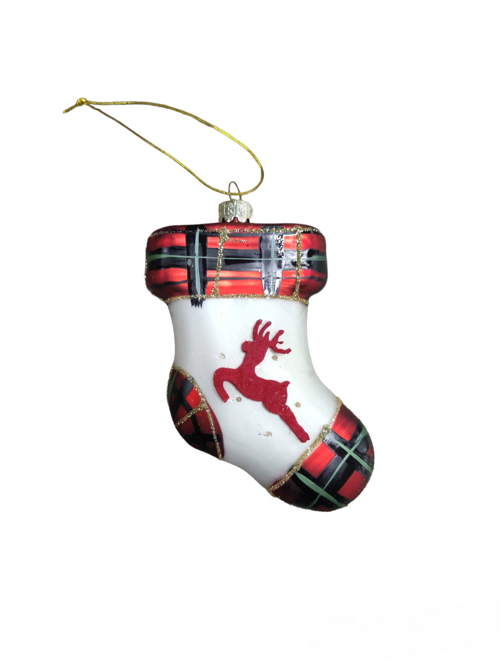 Decorazione per Albero di Natale in Vetro – Stivaletto Natalizio