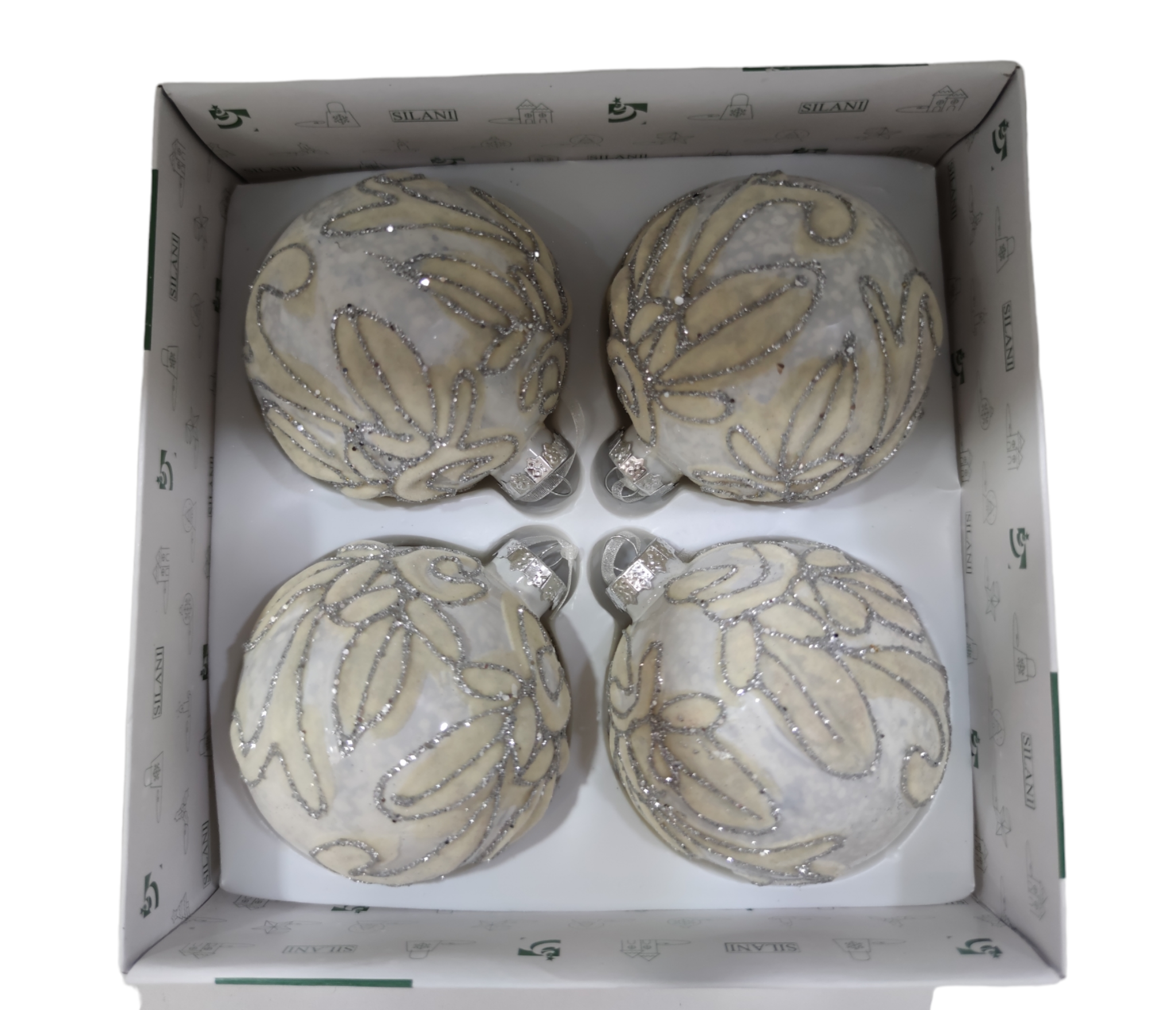Set 4 palline in vetro per albero di natale