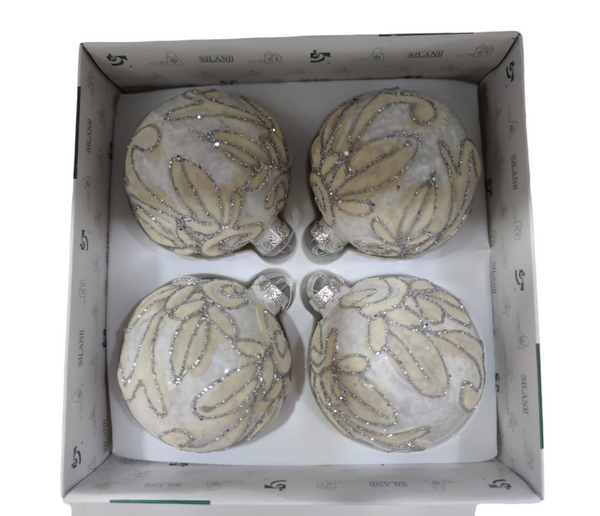 Set 4 palline in vetro per albero di natale