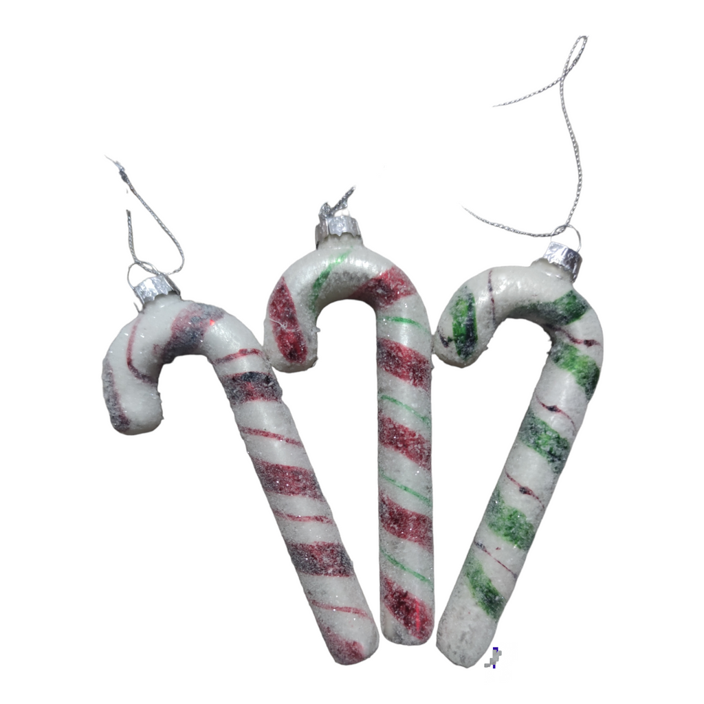 Decorazione per albero di natale in vetro "Bastoncino di zucchero"