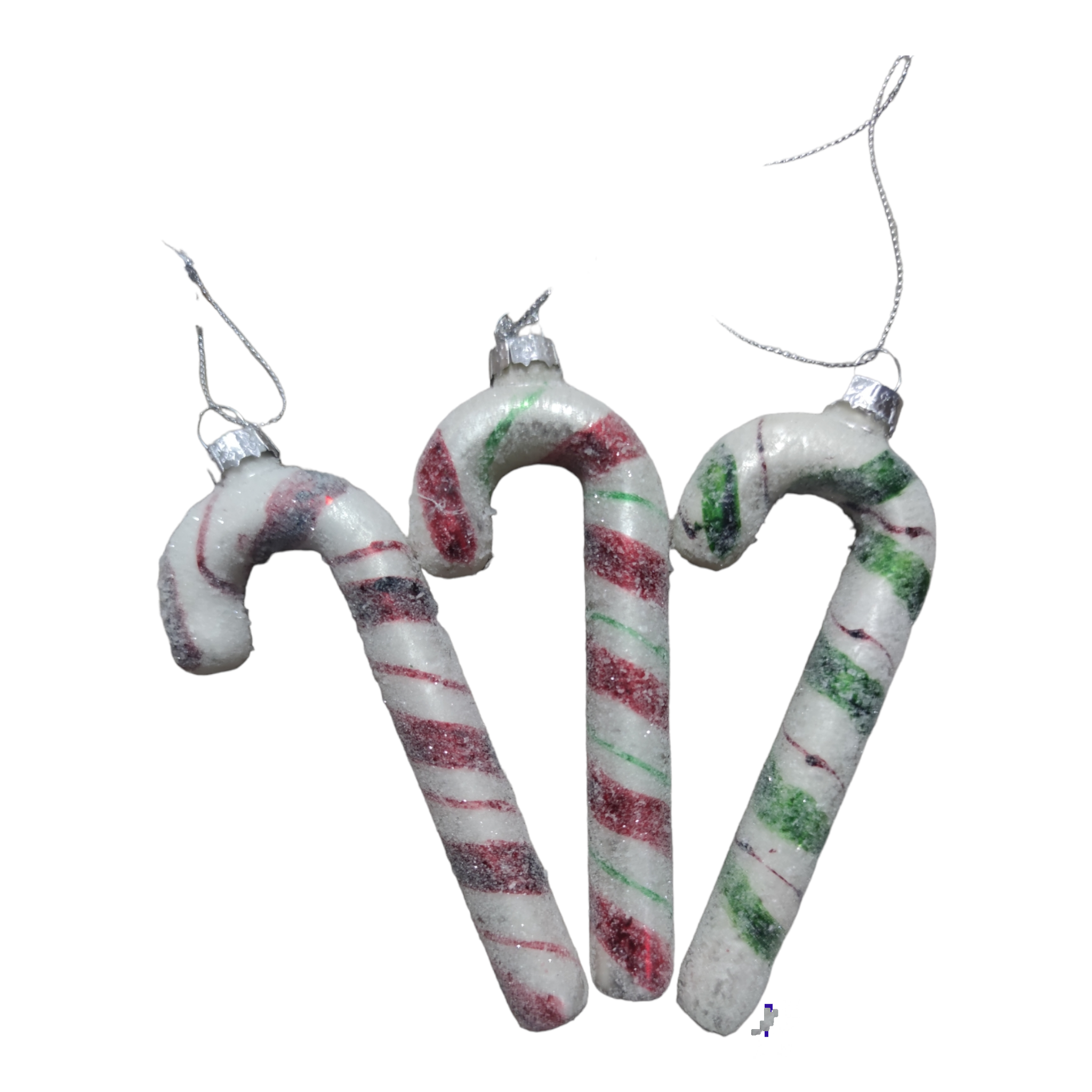 Decorazione per albero di natale in vetro "Bastoncino di zucchero"