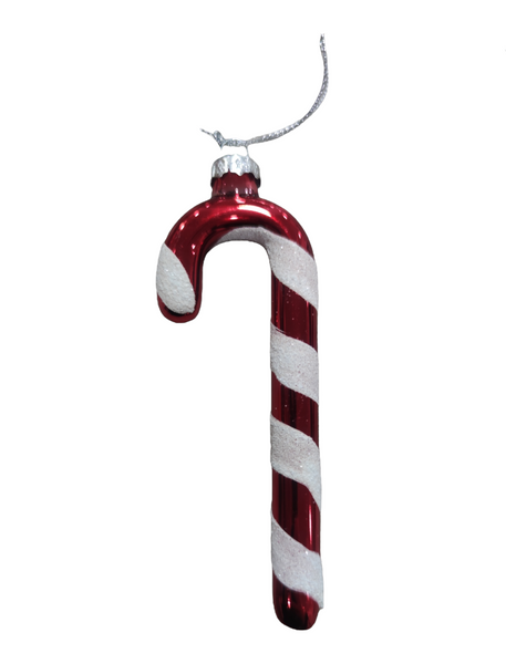 Decorazione per albero di natale in vetro "Bastoncino di zucchero"