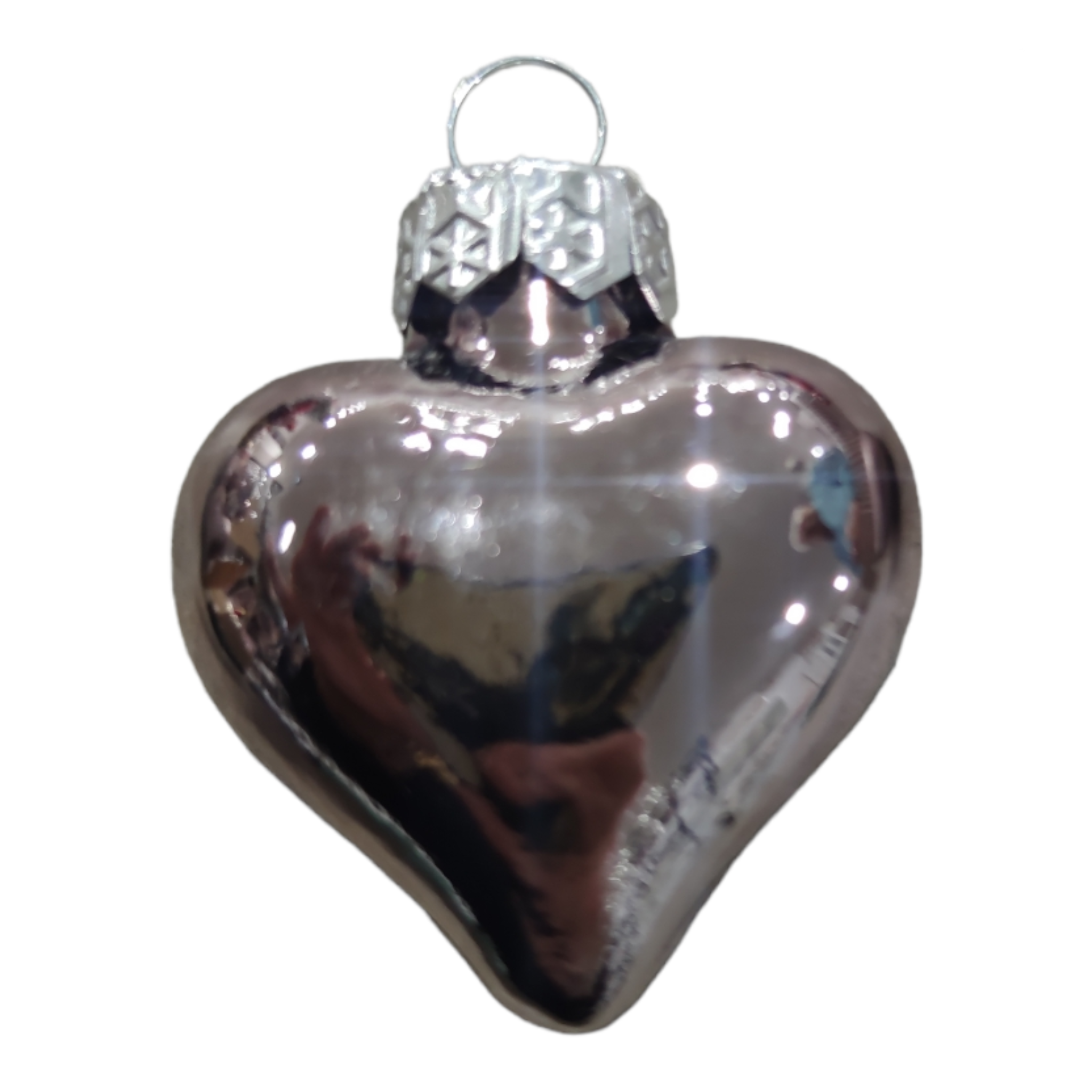 Decorazione per albero di Natale a forma di cuore in vetro