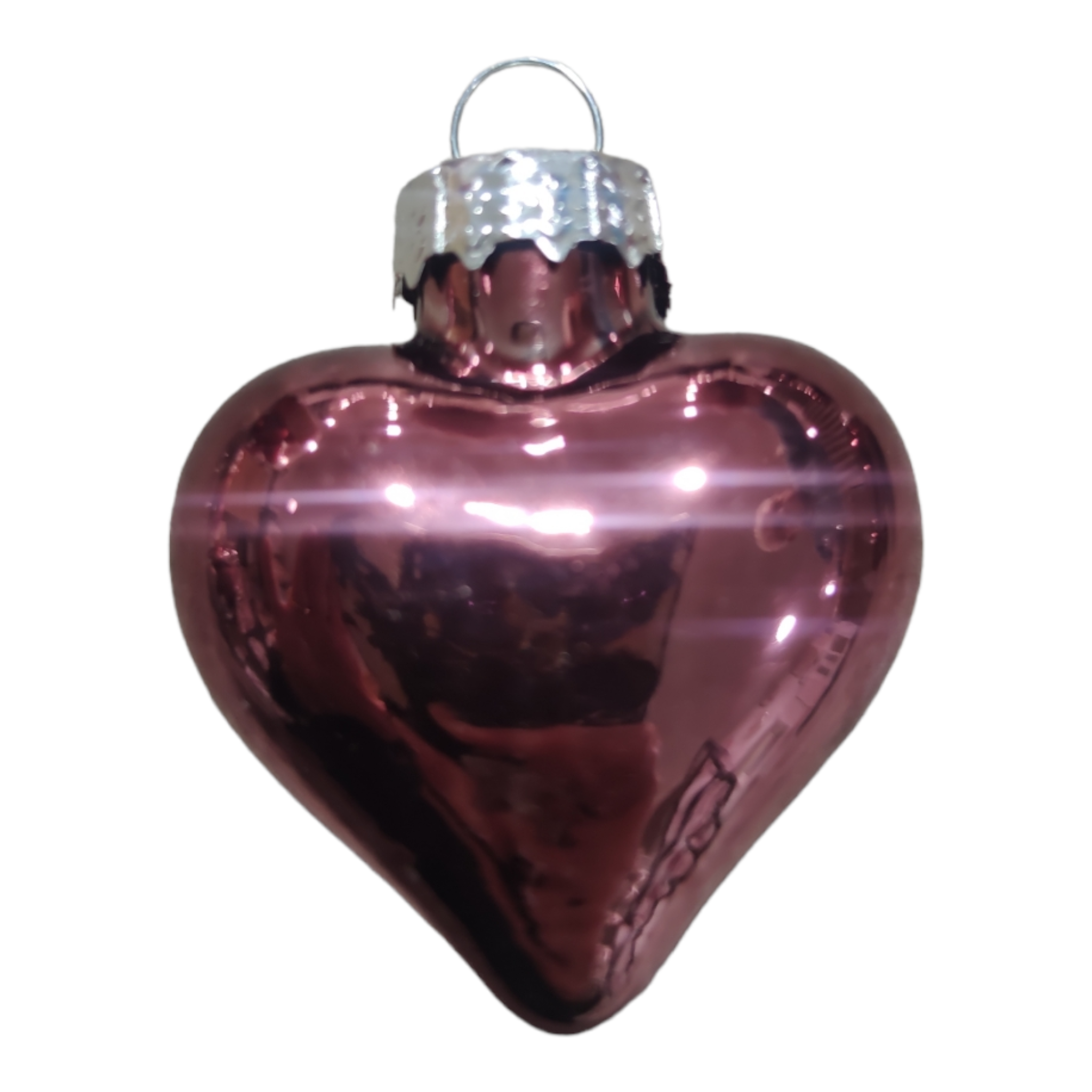 Decorazione per albero di Natale a forma di cuore in vetro