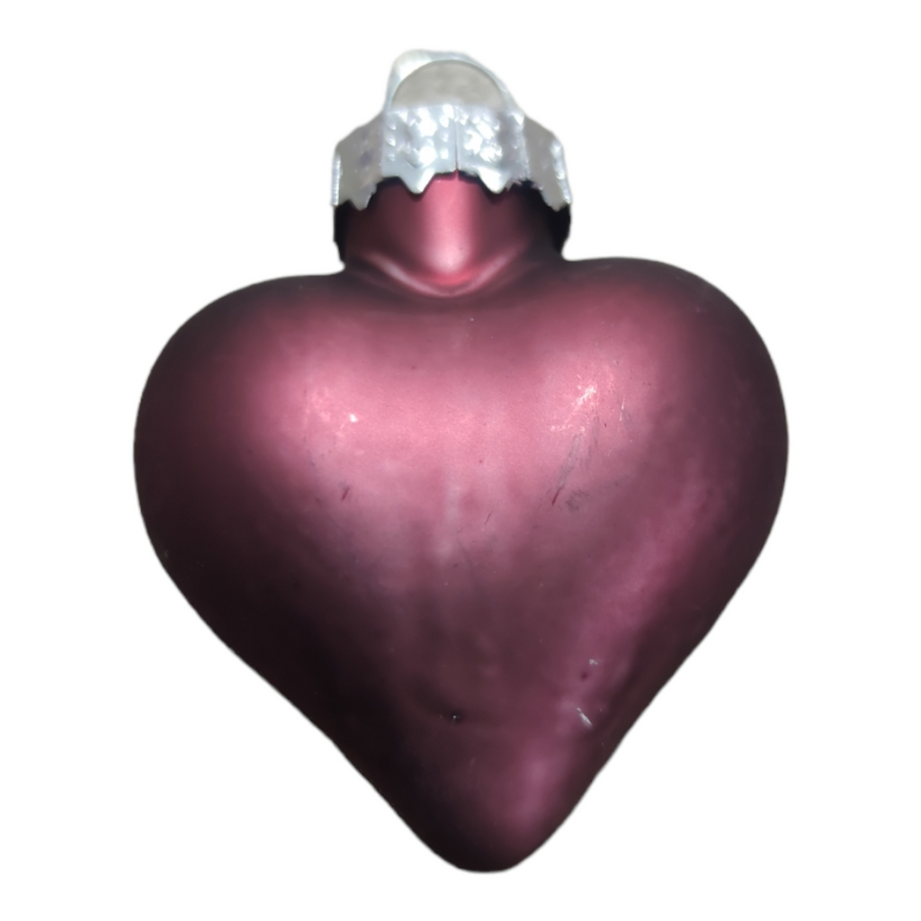 Decorazione per albero di Natale a forma di cuore in vetro