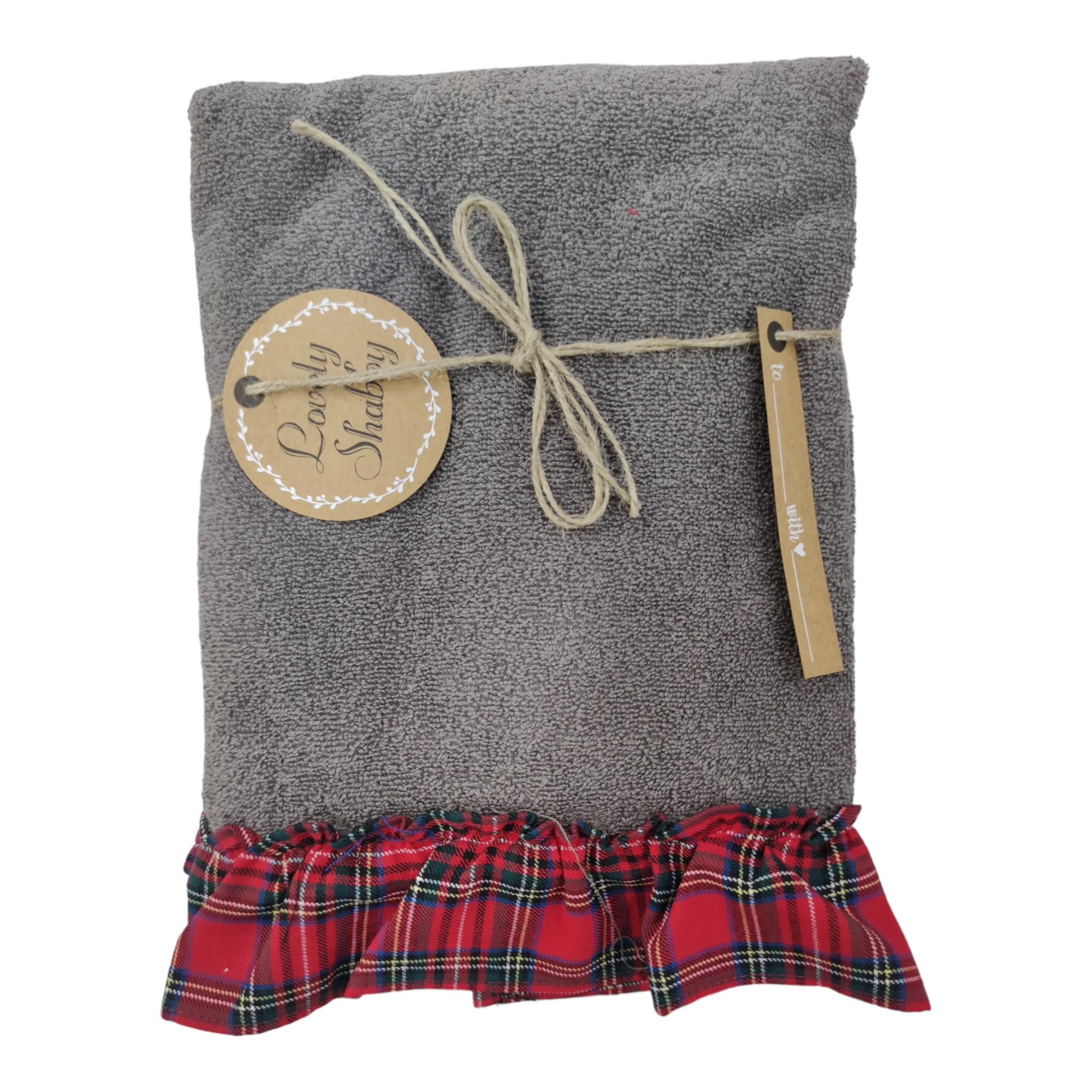 Coppia asciugamani spugna "Tartan frill"