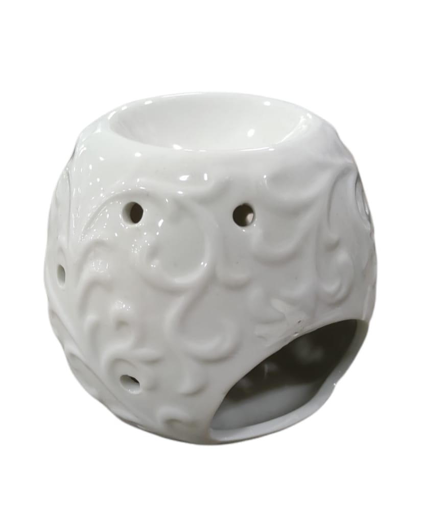Art from Italy Bruciaessenze in ceramica bianca